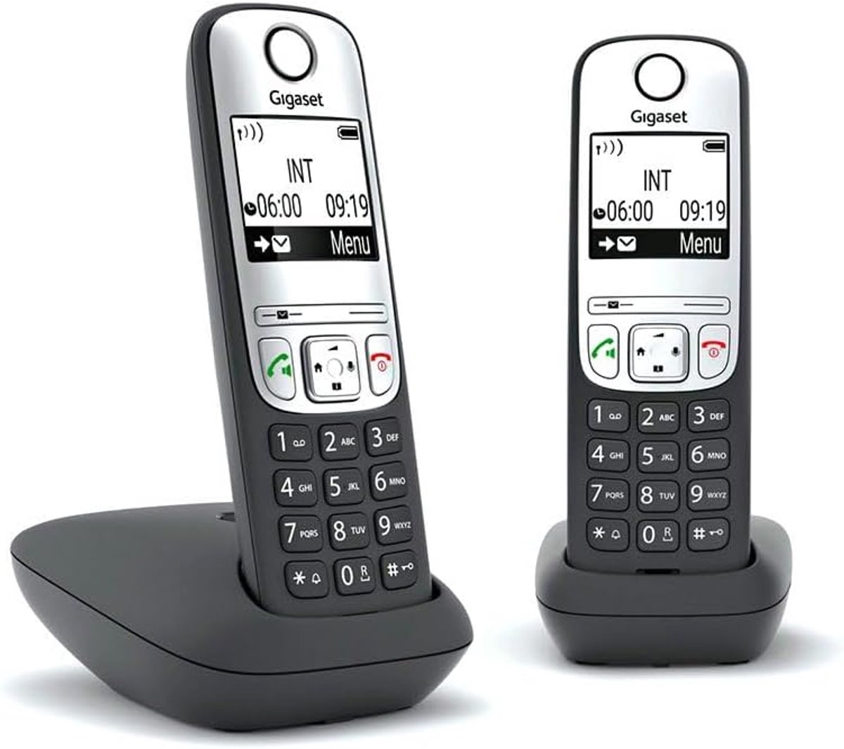 Duo Telefoon - Huistelefoon - Thuisbellen - Twee handsets - 22 x 16 x 8.5 cm - Zwart