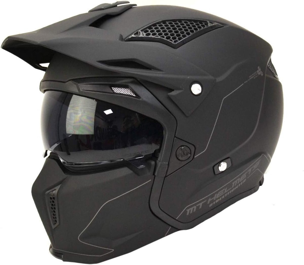 Boxer Helm - Motorhelm - Mat Zwart - Volledige Gezichtsbedekking - Dubbele Vizier - Voor Motorrijders