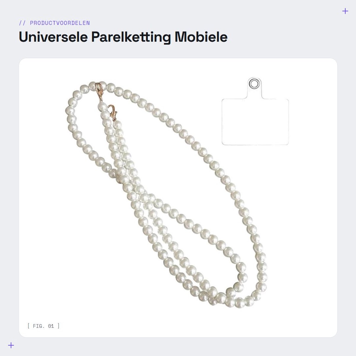 Dailygoods- Parelketting Universeel - Telefoonkoord - Mobiele Telefoonketting - Armbandhanger - Beaded Lanyard - Compatibel met de meeste smartphones