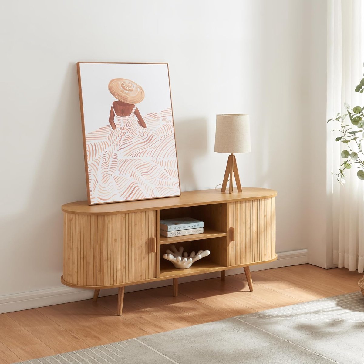 Dressoir - Opbergkast - Woonkamer Inrichten - Met Schuifdeuren - 140 cm Breed - Houtkleuri