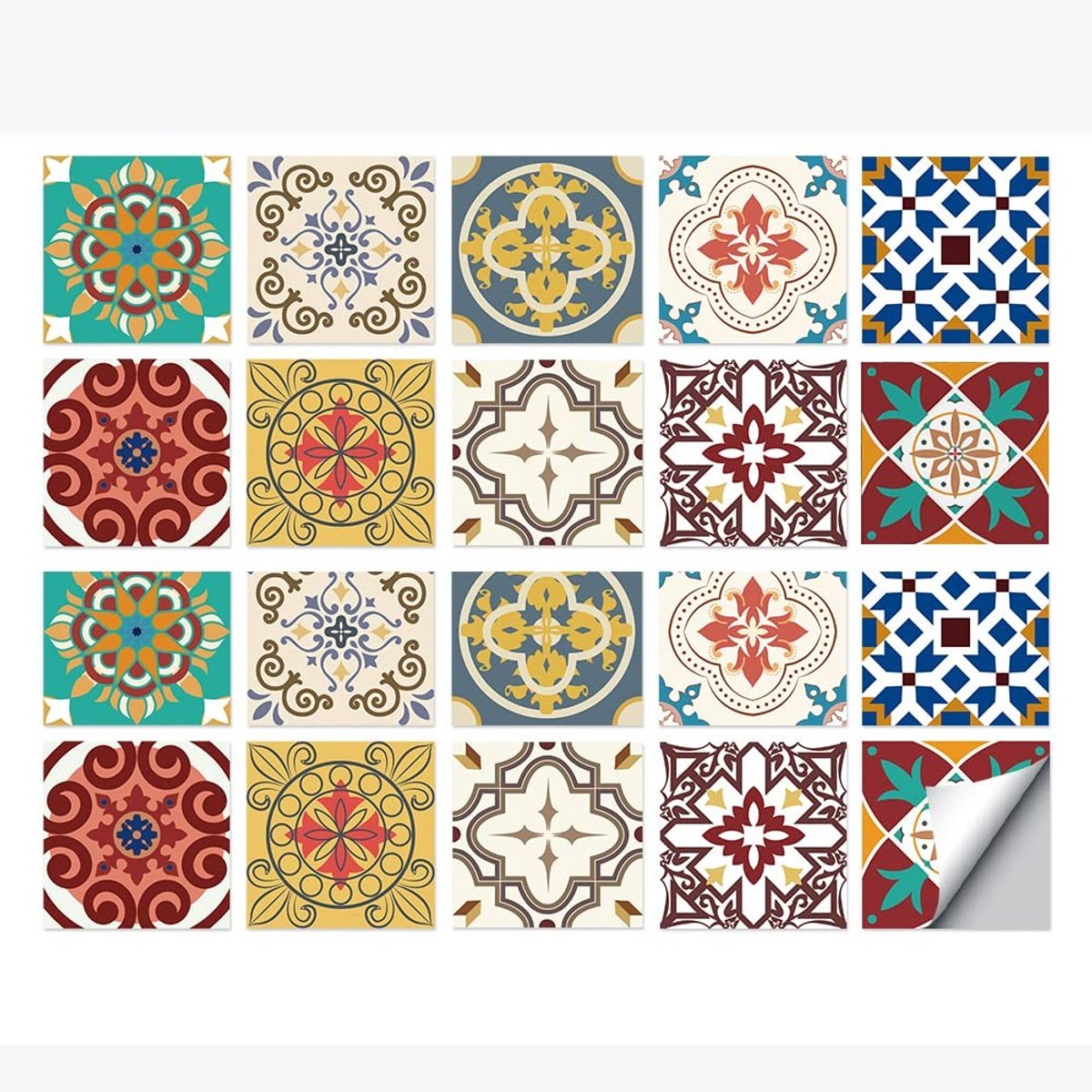 Dailygoods- Muurtegel Sticker - Set van 20 - Zelfklevend - Tegelstickers 15x15 cm - Peel & Stick - Geschikt voor Keuken/Badkamer