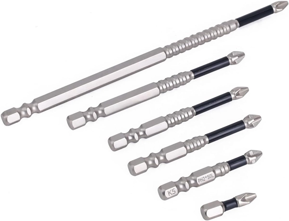 Schroevendraaier bitset - Torx lang - Kluswerkzaamheden uitvoeren - Sterk magnetisch - 6 delig - Metaal