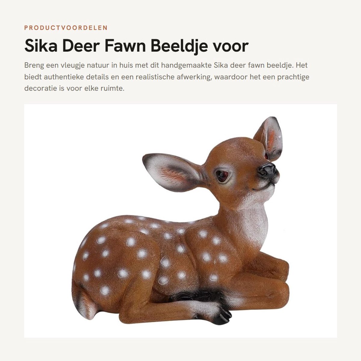 Dailygoods - Sika Deer Fawn Beeldje voor Decoratie