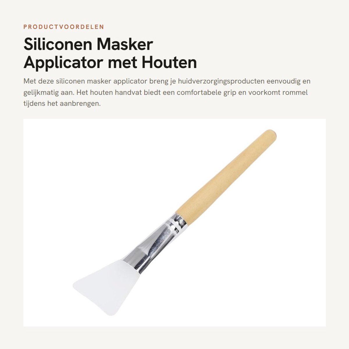Dailygoods- Borstel Huidverzorging - Siliconenkop voor Soepelere Toepassing - Houten Handvat - Geen Puinhoop - Verbeterde Absorptie - Comfortabel Gebruik - Maskerborstel