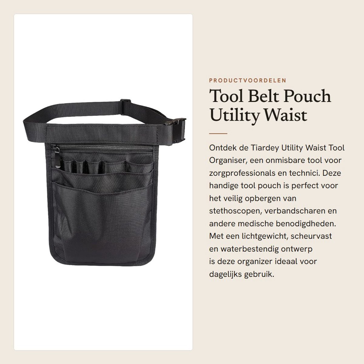 Dailygoods- Gereedschapsriem - Duurzaam - Waterdicht - Lichtgewicht - Meerdere Compartimenten - Verstelbare Riem - Medische Accessoires - Heuptas