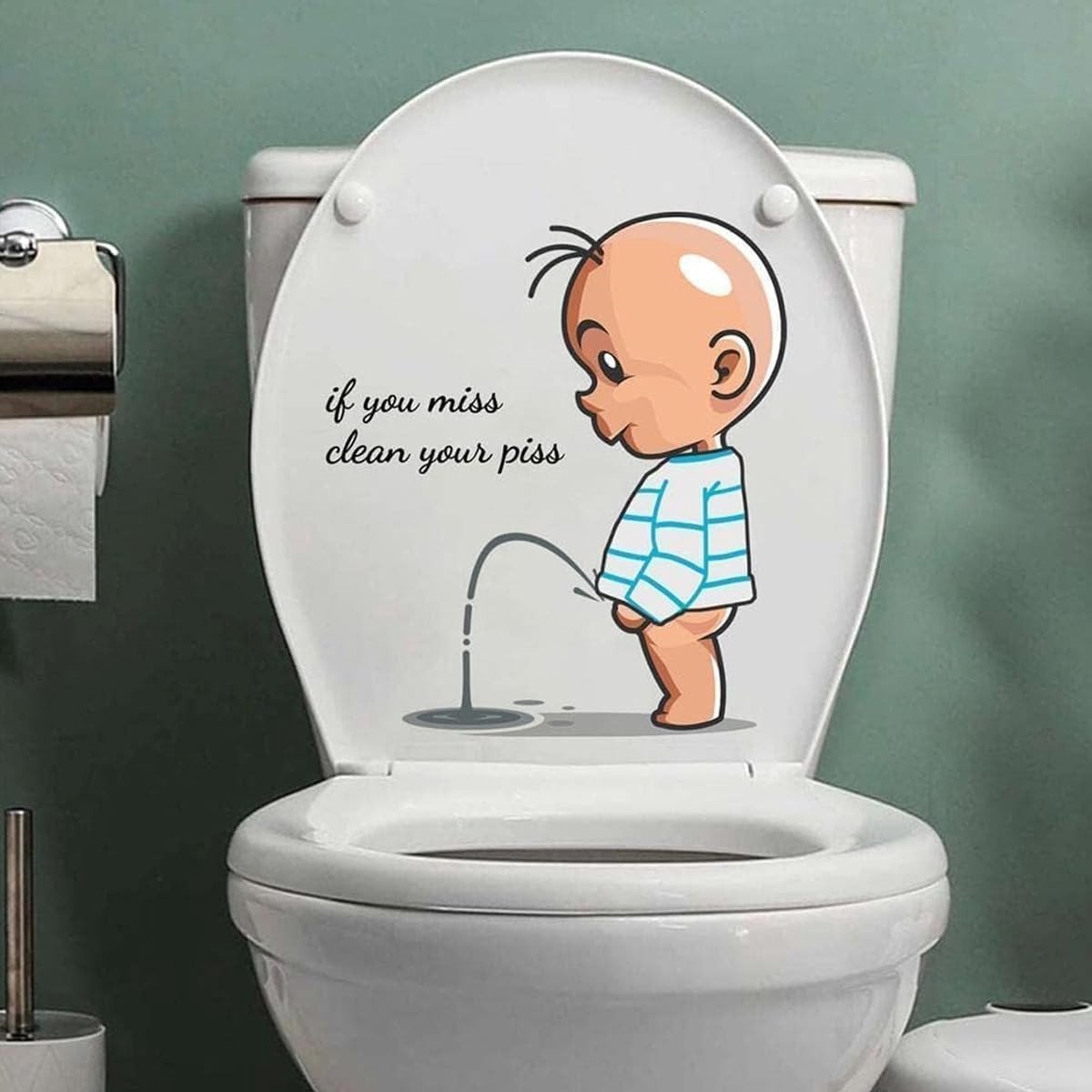 Dailygoods- Toiletsticker Grappige Wc-Stoelsticker - Muursticker - Waterdichte Dekselstickers - Zelfklevend - Hoogwaardig Vinyl - Humoristische Badkamerherinnering - Badkamerdecoratie