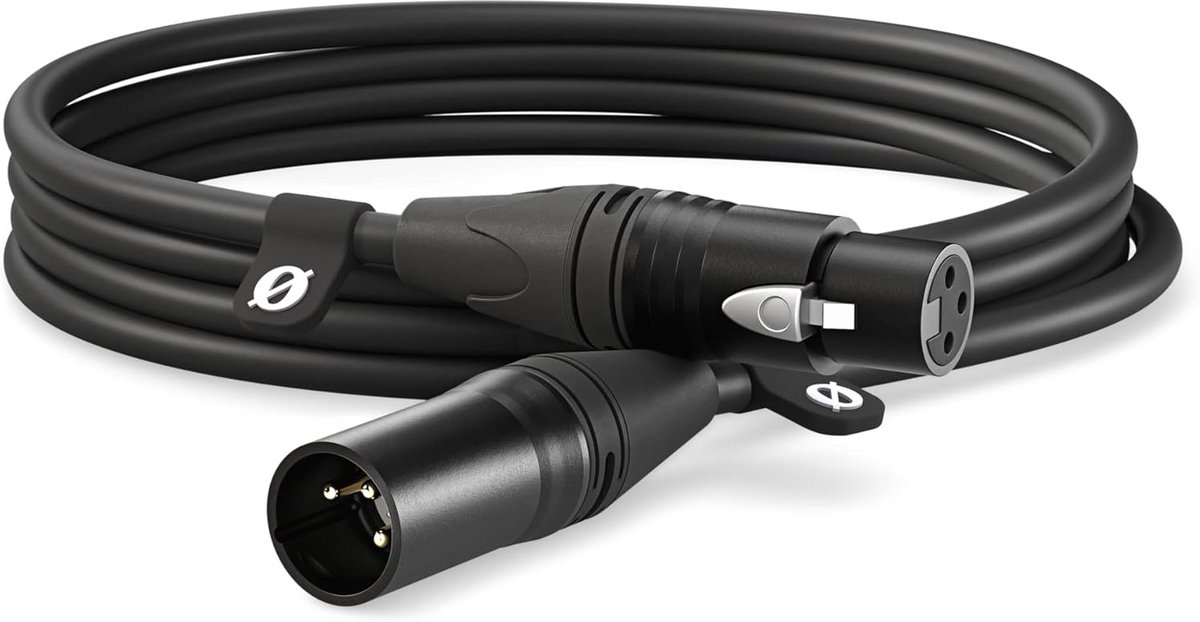 XLR Kabel - Microfoon Kabel - Audio Opnames - Extreem Lage Ruis - 3 meter - Zwart