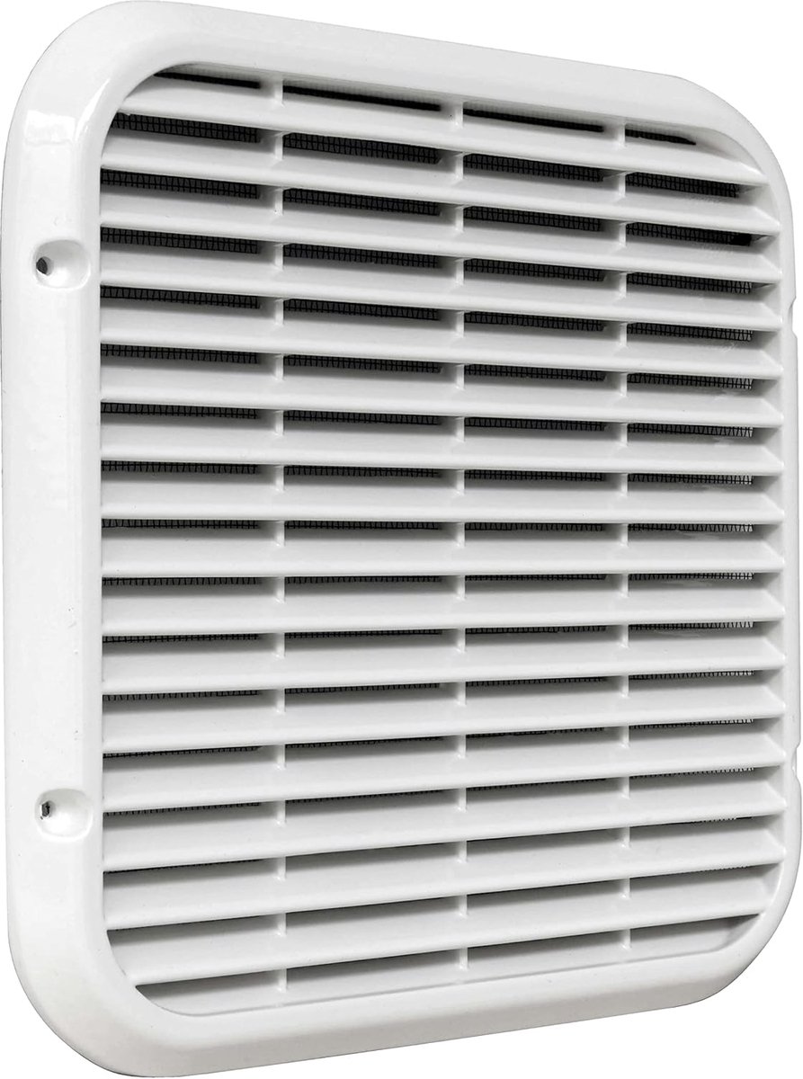 Ventilatierooster - Grill rooster - Luchtcirculatie - Onbreekbaar aluminium - 220 x 220 mm - Wit