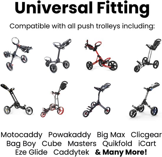 Golf Trolley Organizer - Accessoire Tas - Golf Benodigdheden - Universele Pasvorm - 315 cm - Zwart — afbeelding 4