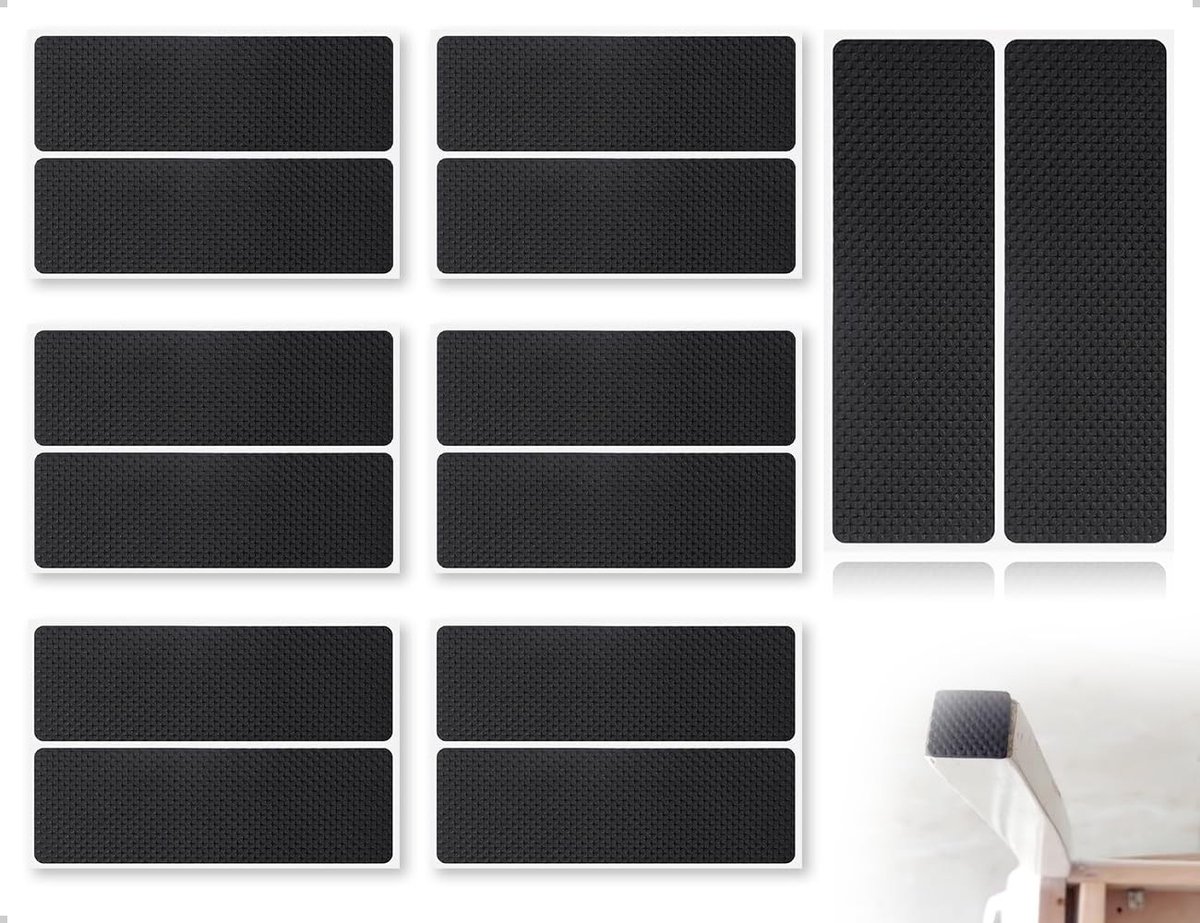 LIVIA HOME- Antislippads 12 Stuks - Zelfklevende Antislipmat - Bescherming Meubelpoten - Geluidsreductie - Zwart - 4 mm Dik
