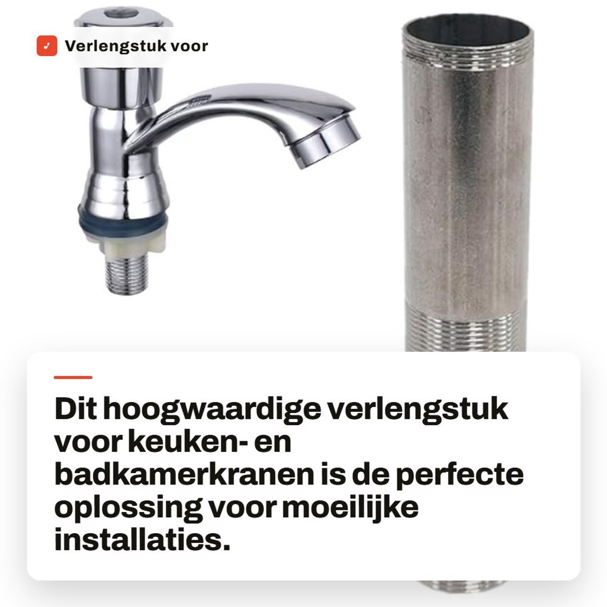 Dailygoods- Kraanmontage Hoog Basis - Verlengstuk Roestvrij Staal - Keuken/Badkamer - Flexibele Installatie - 5,51" Draad - Ondersteuning voor Diverse Omgevingen - Kraanaccessoire