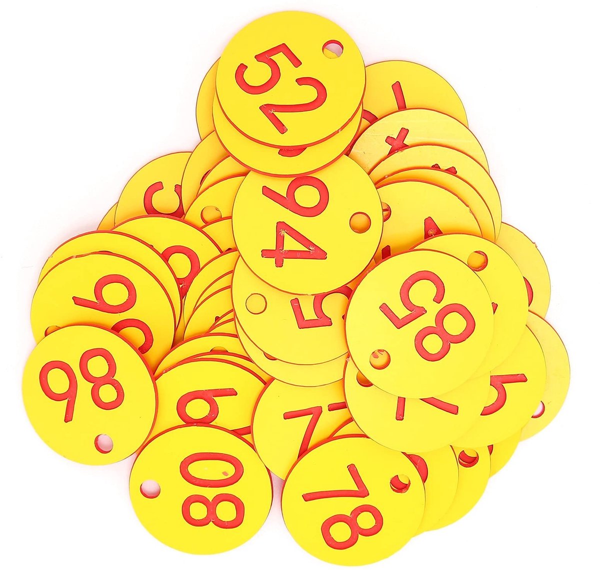 Dailygoods- Nummermarker 50 Stuks - Ronde Etiketten - Geperforeerd - Identificatie - Bijenkorf Accessoire - Duurzaam ABS Materiaal