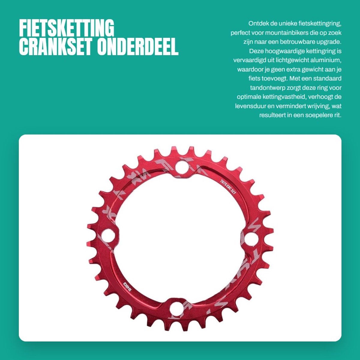 Dailygoods- Kettingblad 32T - Lichtgewicht Aluminium - Hoogwaardige Prestaties - Schokbestendig - Eenvoudig te Installeren - Duurzaam Gebruik - Fietsblad
