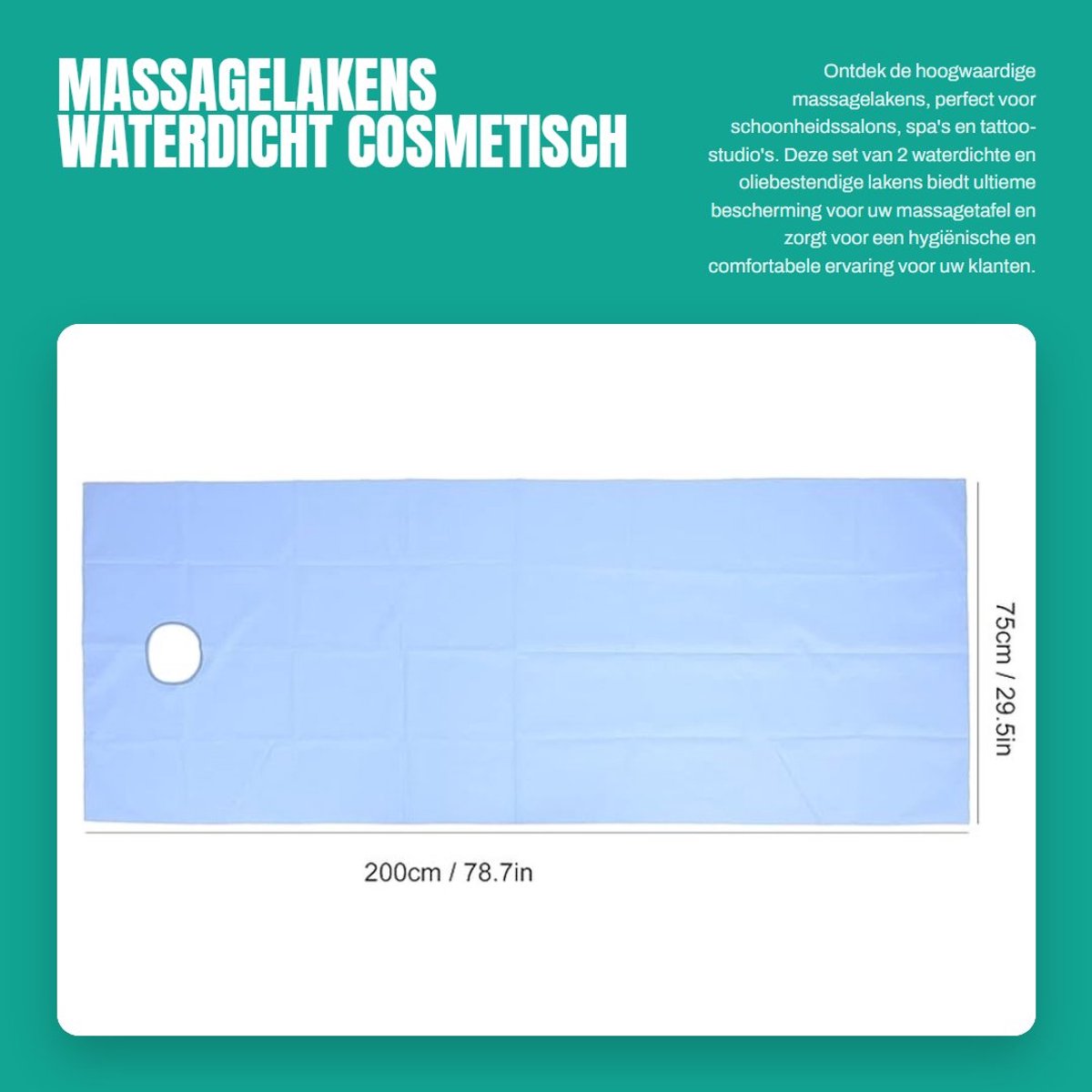 Dailygoods- Massagelakens 2 Stuks - Waterdicht - Oliebestendig - Polyester - Bedbankhoes - Cosmetische Lakenhoes - Massagetafelhoes