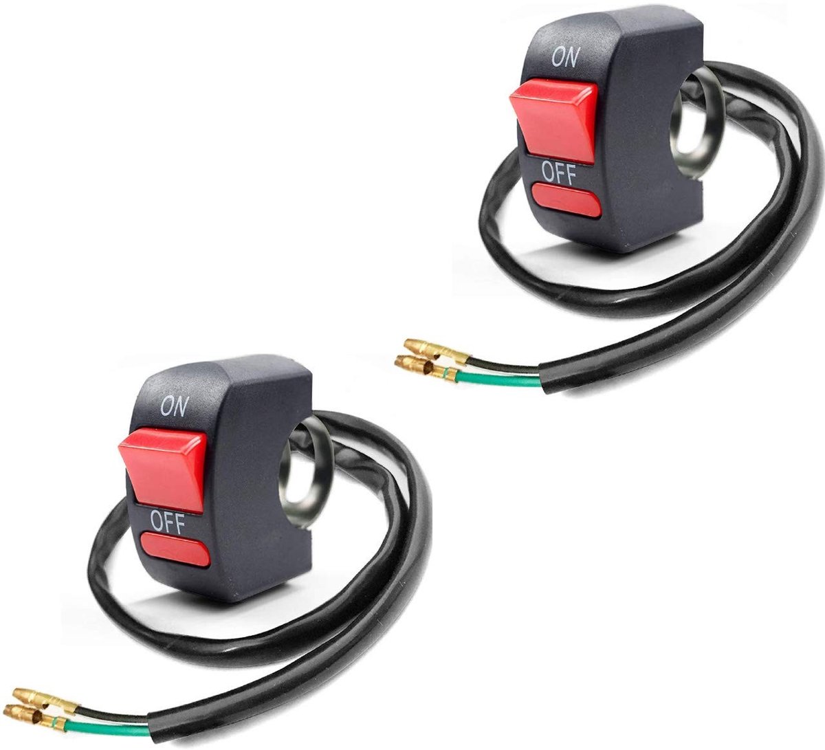 Dailygoods - Motorfiets Handlebar Rocker Switch - On/Off Drukknop - Geschikt voor LED verlichting - Voor U5 U7 - Waterdicht - Hoogwaardige kwaliteit