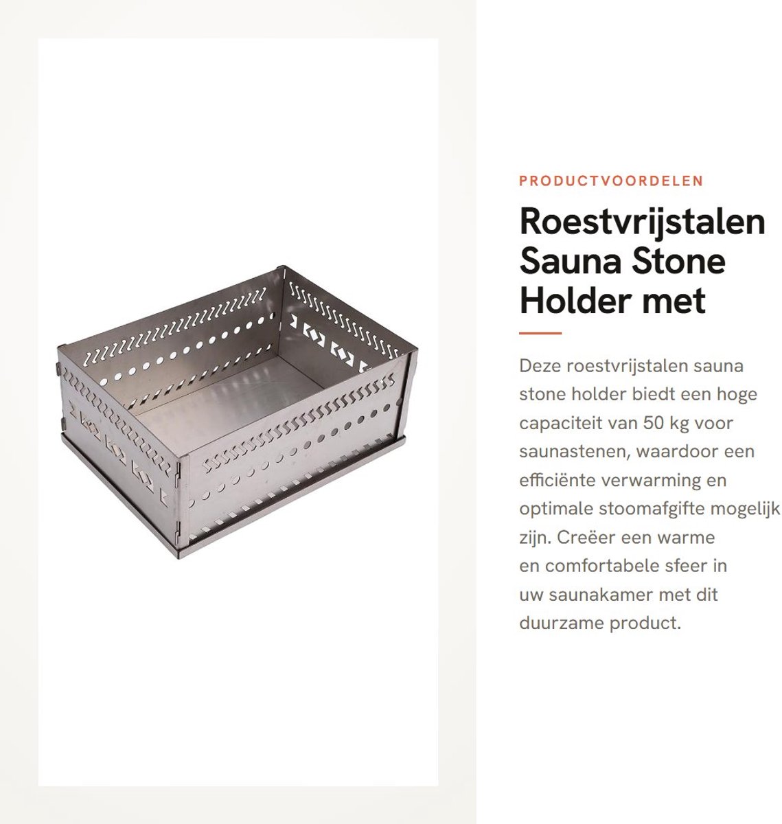 Dailygoods- Sauna Stenen Houder 50 Kg Capaciteit - Roestvrij Staal - Houten Kachel - Houtskoolvuurbox - Eenvoudige Montage - Hoge Thermische Geleidbaarheid - Sauna Stenen Mand