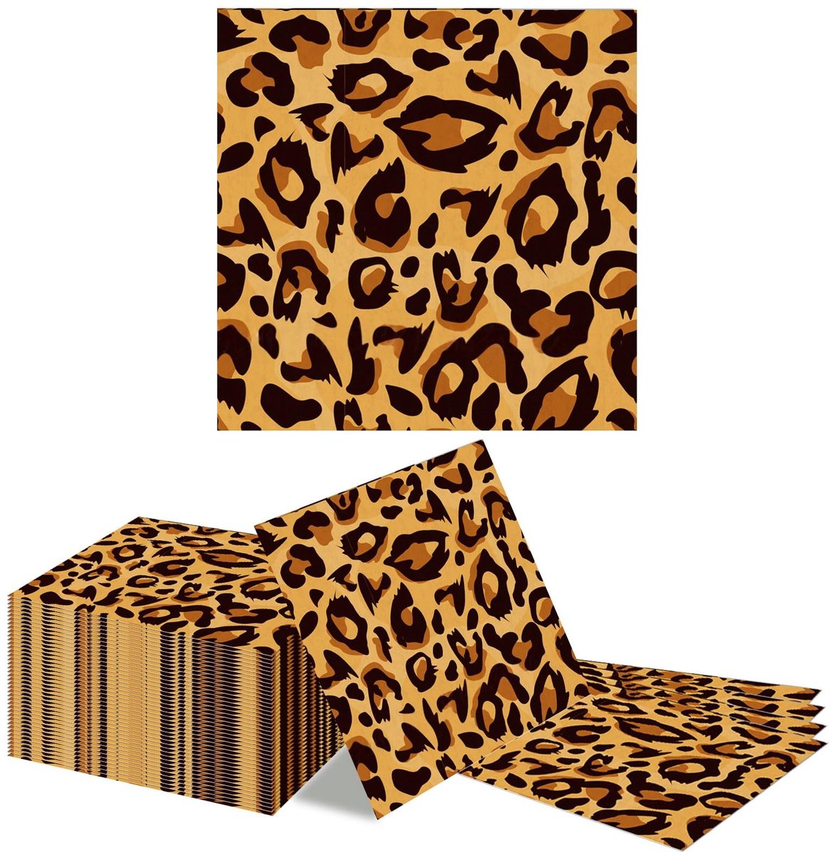 Dailygoods- Servetten 40 Stuks - 2 Laags Zacht Papier - Leoparden Thema - Tafelversiering - Verjaardag Decoratie - Gerecycled Materiaal - Feestservetten