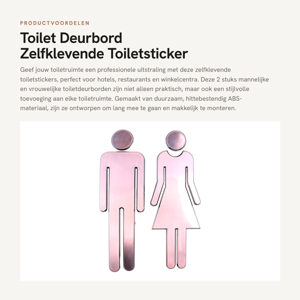 Dailygoods- Toiletdeurbord 20 cm - Zelfklevende Sticker - Mannelijk/Vrouwelijk - Hittebestendig - Duurzaam ABS - Reflecterend Ontwerp - Toiletstickers