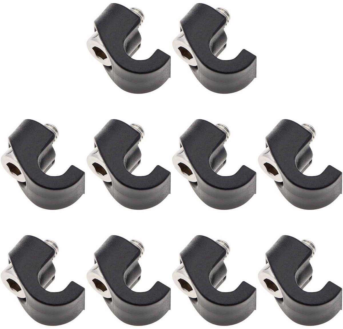 Dailygoods- Remkabelset 10 Stuks - Fiets Vork Remkabel Behuizing - Klemmen - Gidsen - 5,5 mm Binnendiameter - Kunststof/Roestvrij Staal - Remkabelgeleider