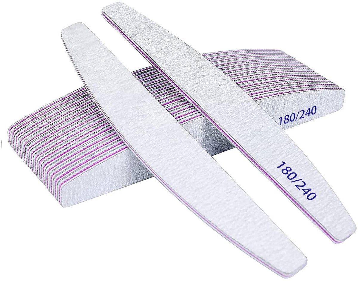 Dailygoods- Nagelvijl Professioneel 16 Stuks - Dubbelzijdig - 180/240 Grit - Wasbaar - Manicure/Gereedschap - Voor Natuurlijke/Acrylnagels - Nagelvijlen