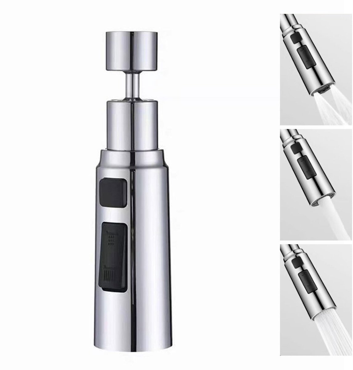 Dailygoods- Jetregulator Waterbesparend - 3 Waterstroommodi - 360 Graden Draaibaar - Filter - Koper - 135 mm Lengte - Kraanaccessoire