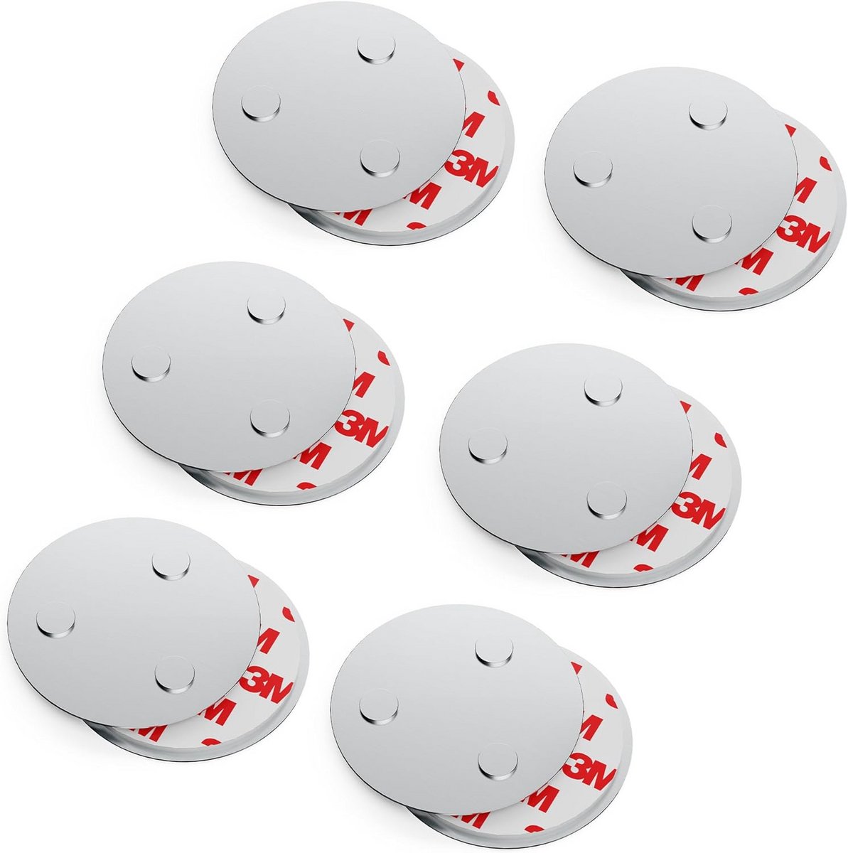 Magnetische Houders - Universele Bevestiging - Rookmelders Plaatsen - Flexibele Montage Opties - Set van 6 - Zilver