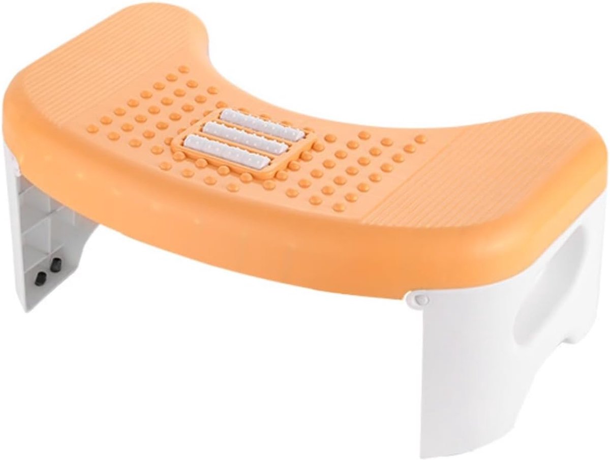 Opvouwbare toiletkruk - Badkamer kruk - Comfortabel zitten - U-vormig ontwerp - 46 x 26 x 18 cm - Wit