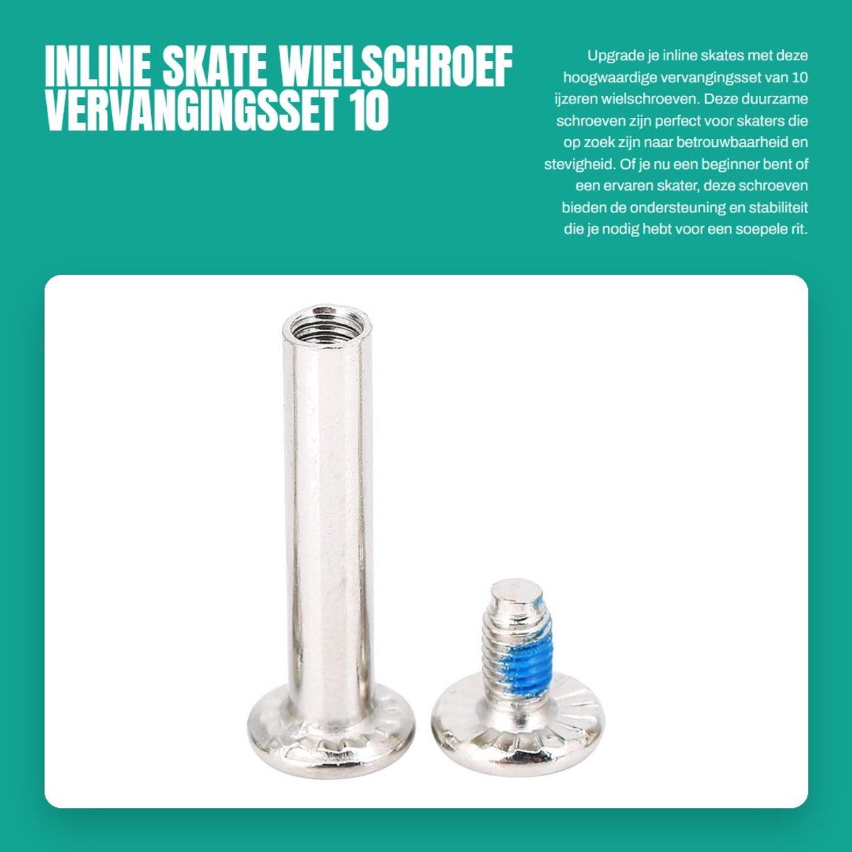 Dailygoods- Wielschroef 36mm Duurzaam - Vervangingssocket - Inline Skate - Installatiefaciliteit - 10 Stuks - Ideaal voor Patins - Skatewielen