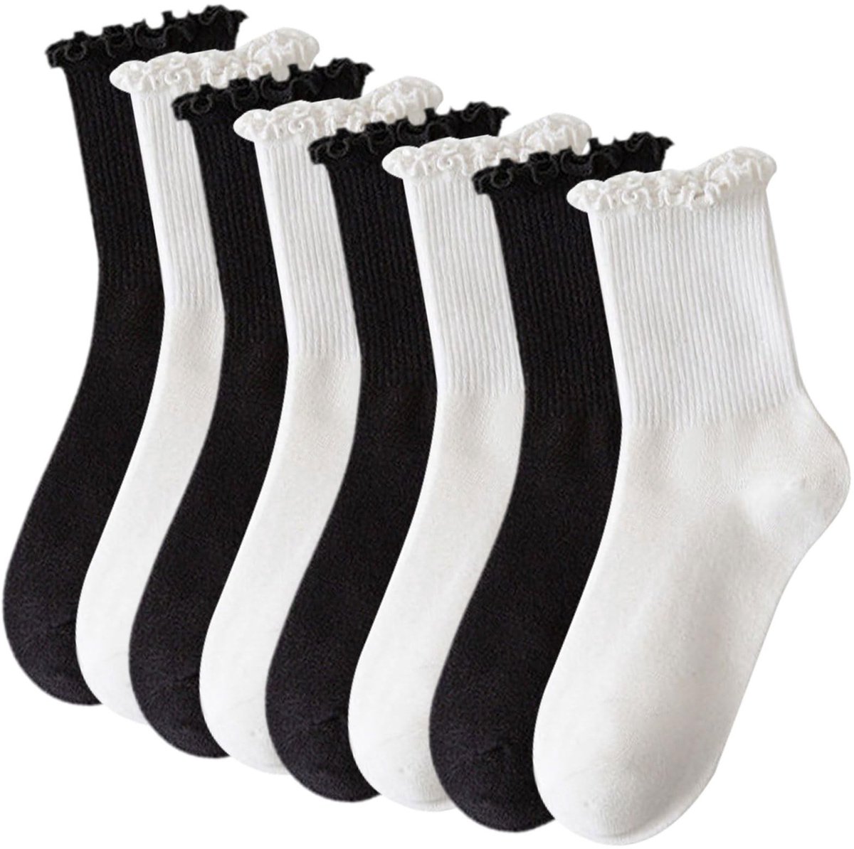 Dailygoods- Enkelsokken 8 Paar - Dames Sokken - Katoenen Sokken - Ademend - Zweetabsorberend - Geschikt voor Dagelijks Gebruik
