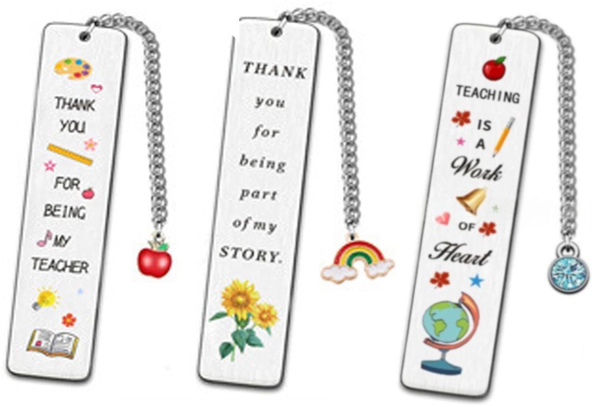Dailygoods- Bladwijzer Roestvrij Staal - Bedankje - Cadeau - Lerares - Duurzaam - Tijdloze Elegantie - Boekenlegger