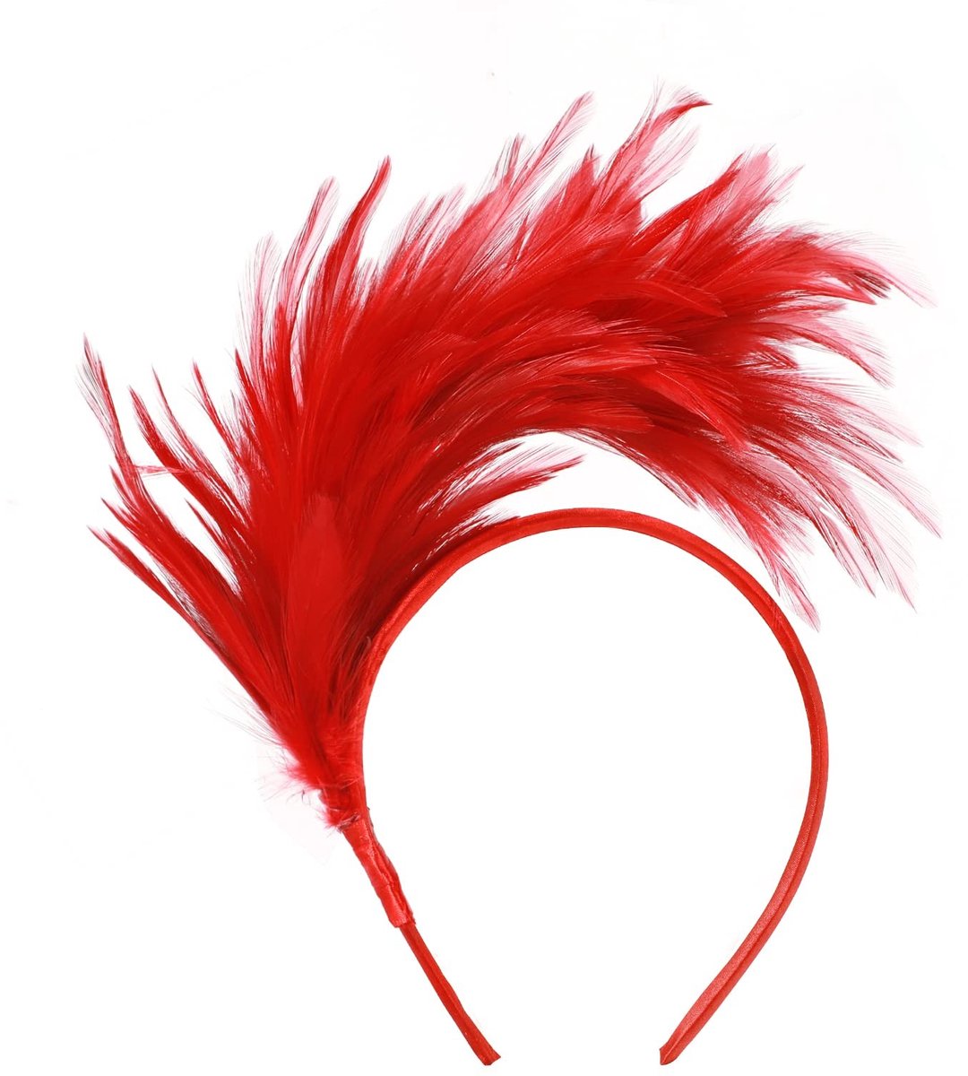 Dailygoody - Hoofdband - Jaren 20 - Vintage fascinator - Rode veren