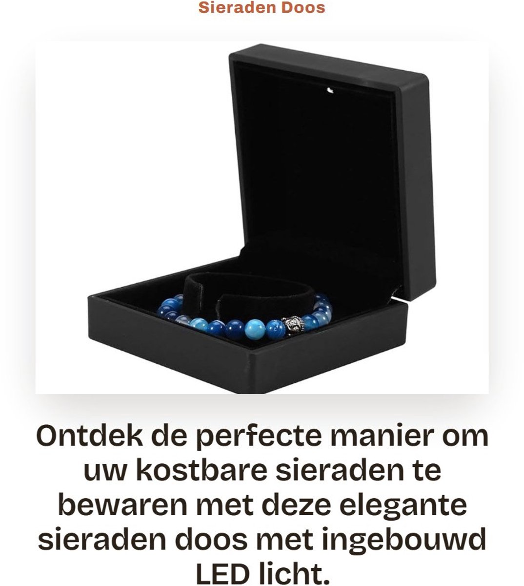 Dailygoods- Sieradenbox met LED Licht - Sieradenkast - Sieradenkistje - Ringdoos - Oorbellenhouder - Compact en duurzaam - Sieradenkist