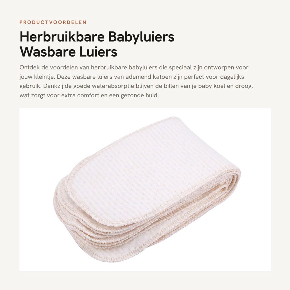 Dailygoods- Wasbare Luiers 10 Stuks - Ademend Katoen - Slijtvast - Antibacterieel - Herbruikbaar - Goede Wateropname - Inzetluiers