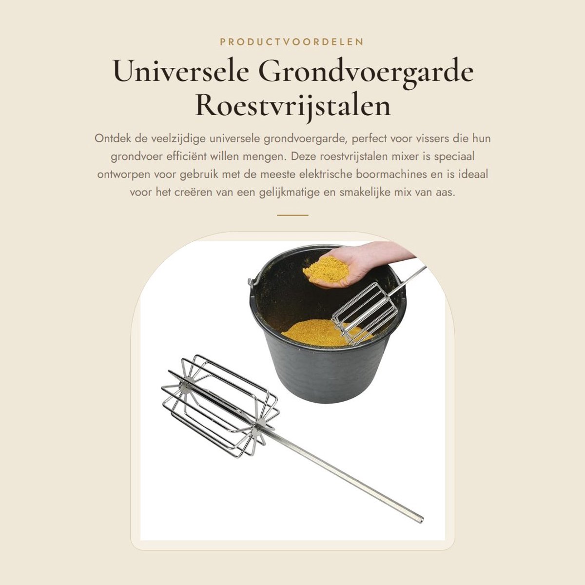 Dailygoods - Universele Grondvoergarde - Roestvrijstalen Aasmixer - 11 Messen - Mengfunctie - Geschikt voor Elektrische Boormachines