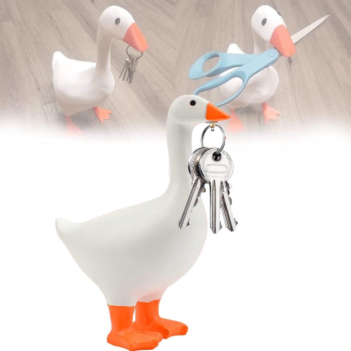 Dailygoods- Sleutelhouder Magnetisch - Ganzen Eend - 3D Gedrukt - Decoratie - Handgemaakt - Hoogwaardige Materialen - Sleutelhanger