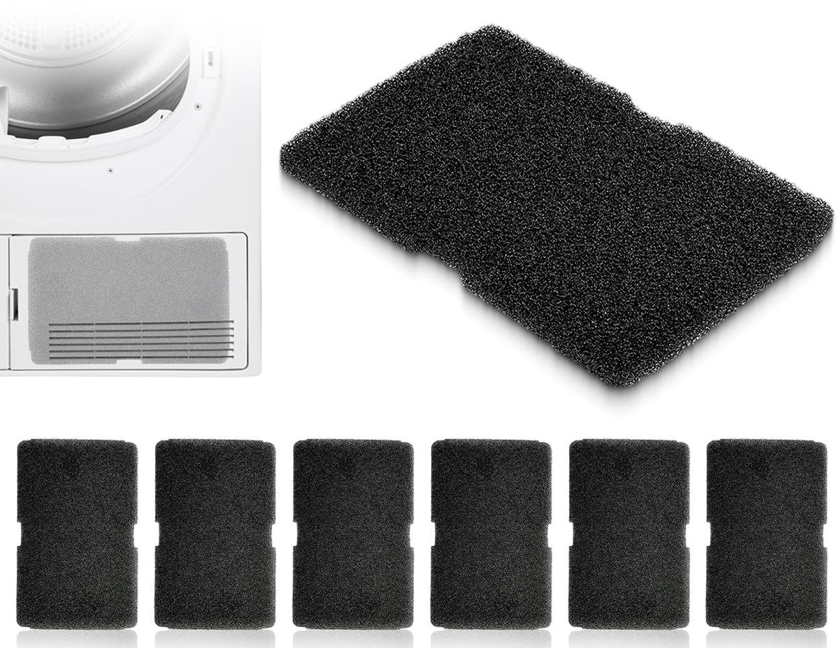 Dailygoods- Filterspons 6 Stuks - Filterschuim - Droger Filter - Compatibel met Beko/Droger - 240 x 155 x 10 mm - Hoogwaardige Kwaliteit - Drogerfilter