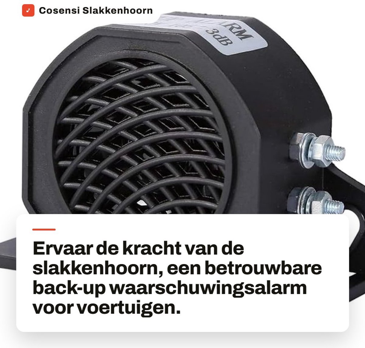 Dailygoods - Slakkenhoorn 105 dB - Universeel Backup Waarschuwingsalarm - Auto en Vrachtwagen - 12-80V - Achteruitrijzoemer