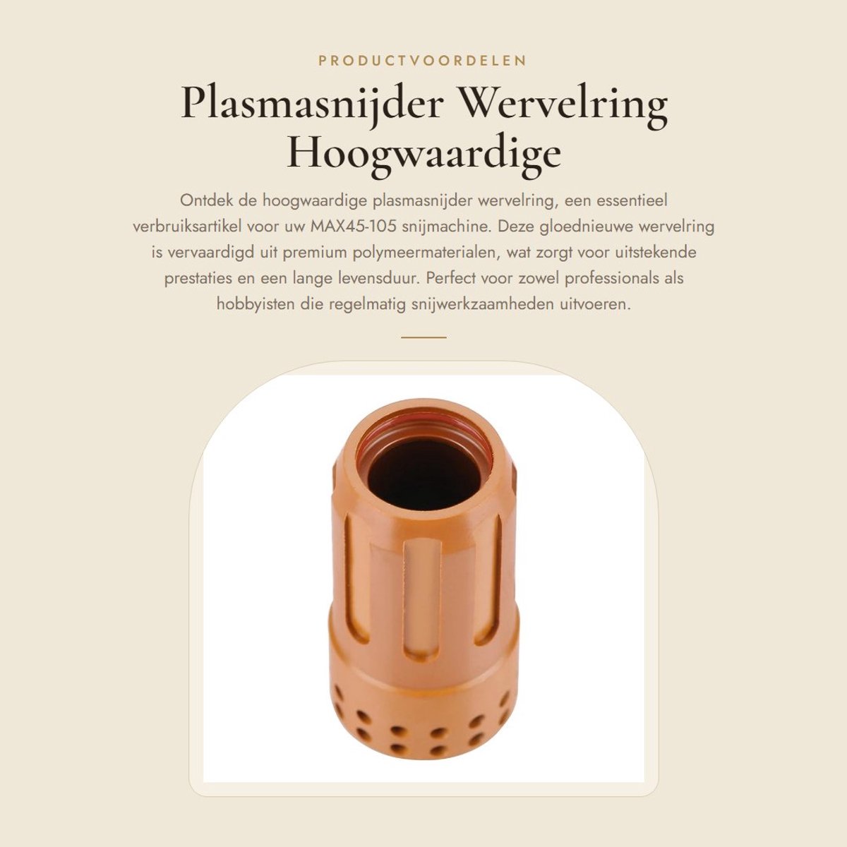 Dailygoods- Plasmasnijder Hoogwaardig Vervangingsonderdeel - Wervelring - Verbruiksartikel - Geschikt voor MAX45-105 - Premium Polymeer - Handig in Gebruik - Snijring