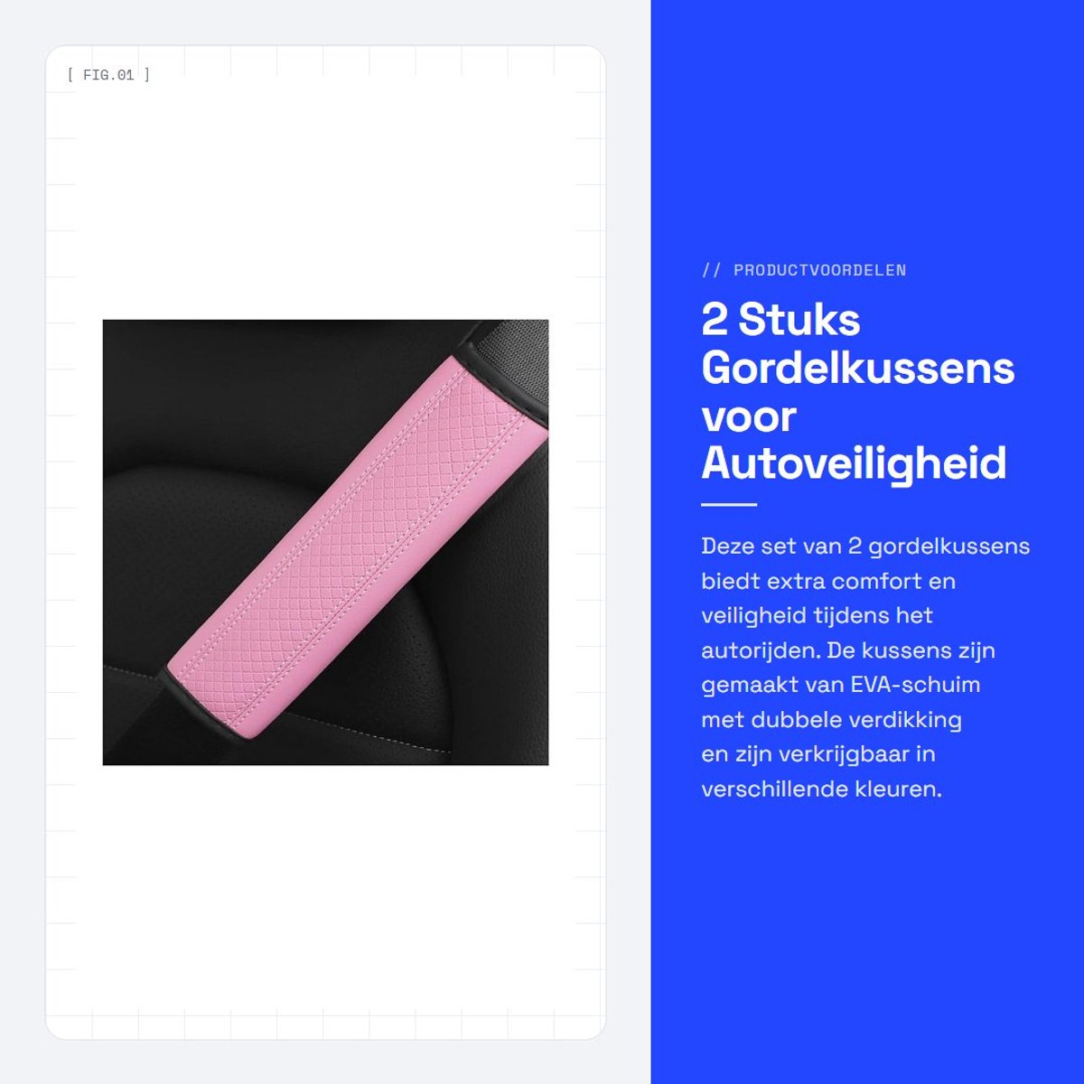 Dailygoods- Gordelkussen 2 Stuks - Veiligheidsgordelafdekking - Comfortabel - Antiwurging - EVA-schuim - Stijlvol en zacht - Veiligheidsgordel