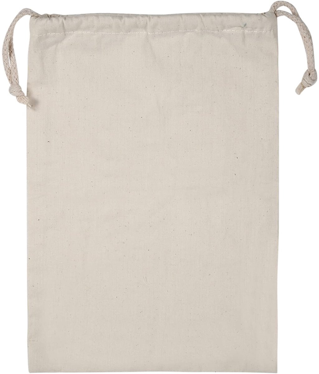 Dailygoods- Stoffen Tas Katoen - Kleine Tas met Trekkoord - Boodschappentas - Groente/Fruit Tas - Opbergzak - Duurzaam Milieuvriendelijk Katoen - Opbergtas