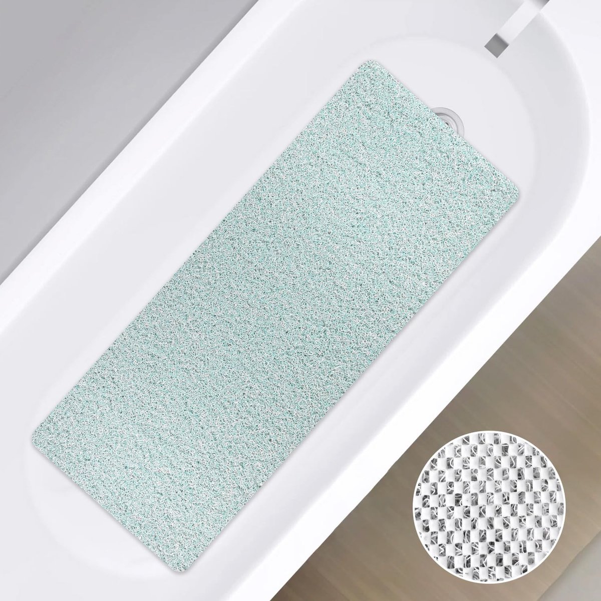 Dailygoods- Badmat Antislip - Extra Lange 100 x 40 cm - Wasbaar - Sneldrogend - PVC - Anti-schimmel - Veiligheidsontwerp zonder zuignappen - Douchemat