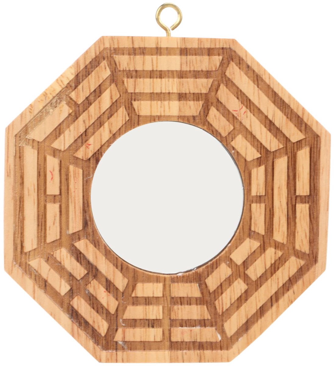 Dailygoods- Bagua Spiegel Houten - Concave Spiegel - Geluk/Rijkdom - Buitendeurdecoratie -