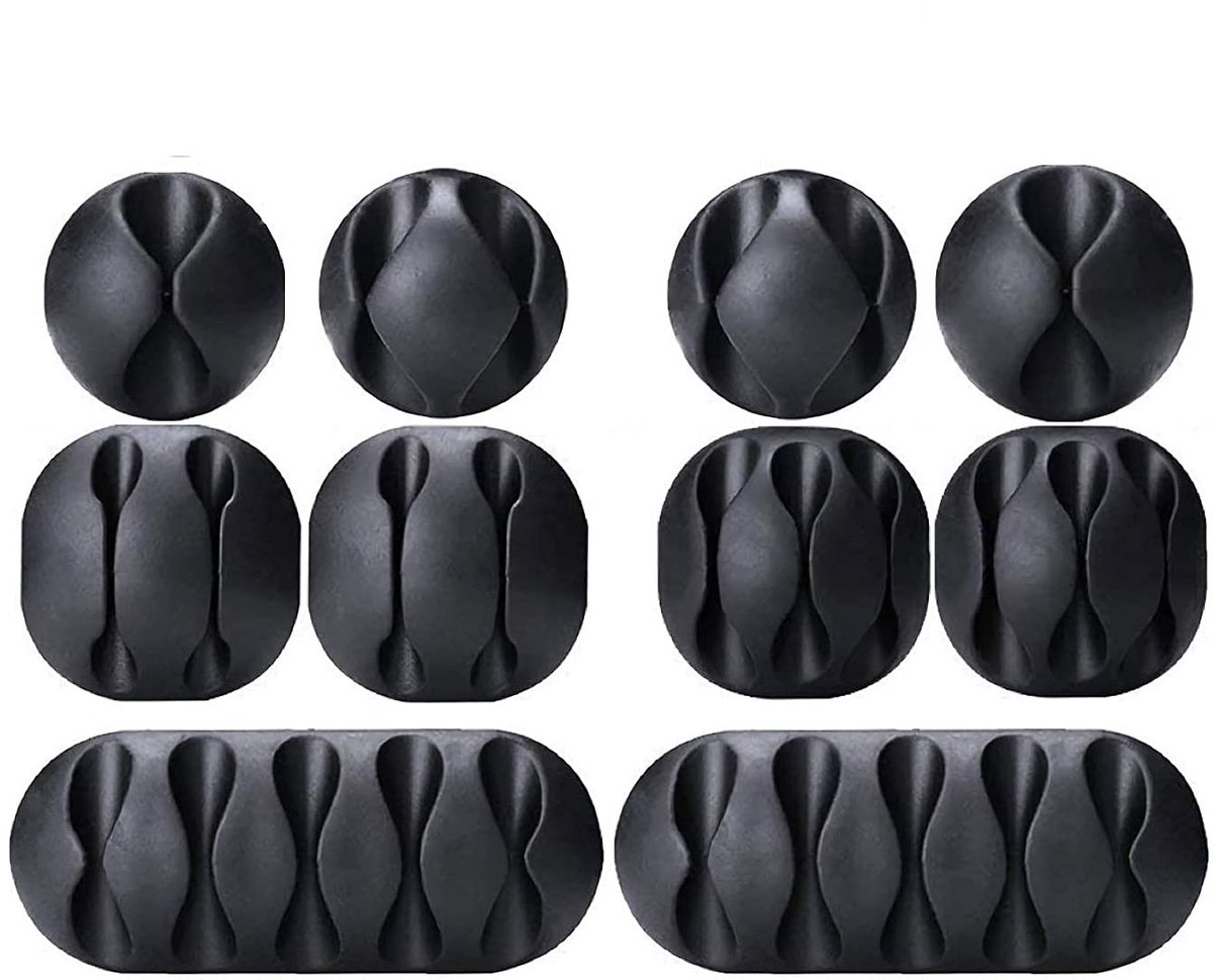 Dailygoods - 10-delige Zwarte Kabelhouders voor Kabelmanagement