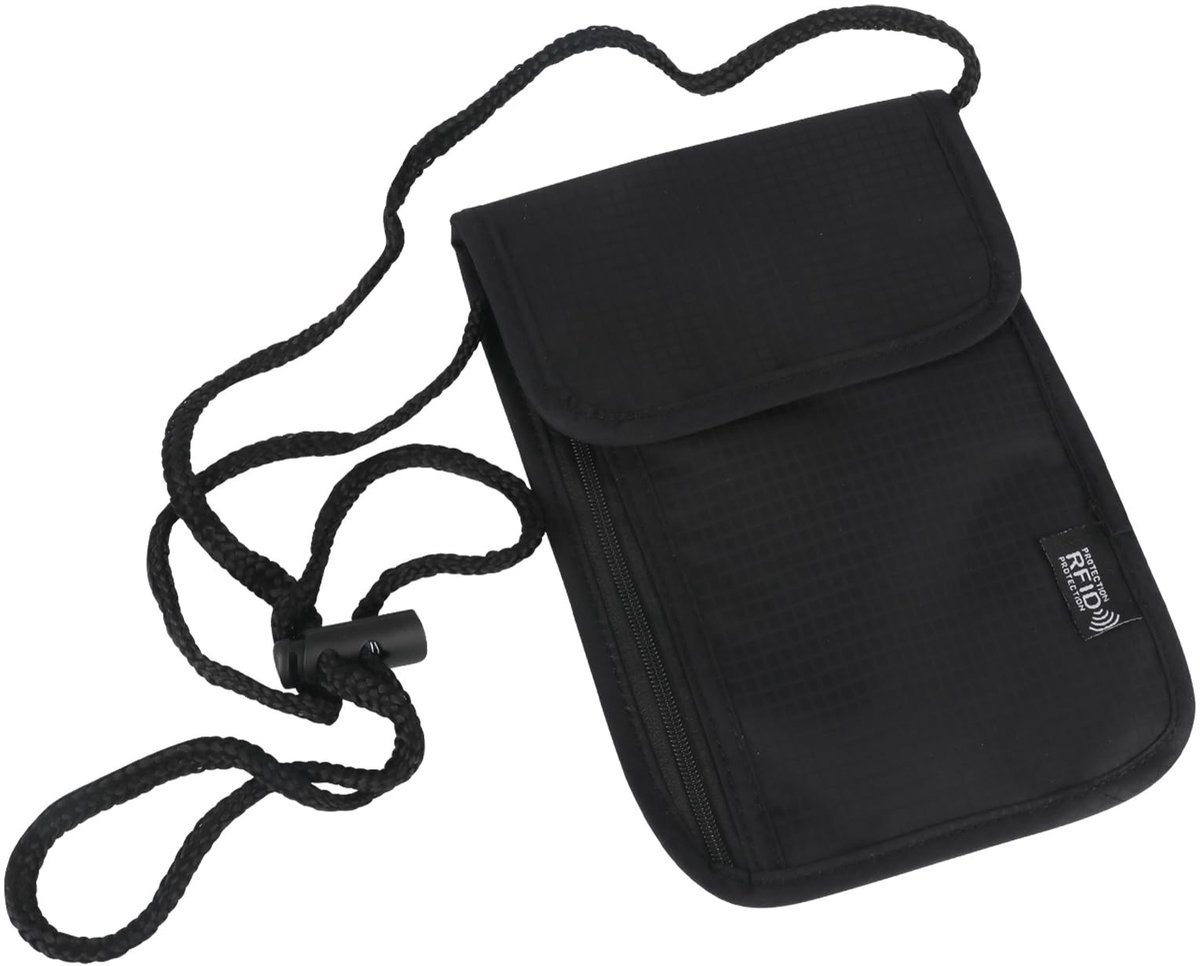 Dailygoods- Borstas met RFID-bescherming - Reisportemonnee - Zachte/ademende tas - Antidiefstal pashouder - Grote capaciteit 19x14 cm - Waterdicht/slijtvast nylon - Reistas