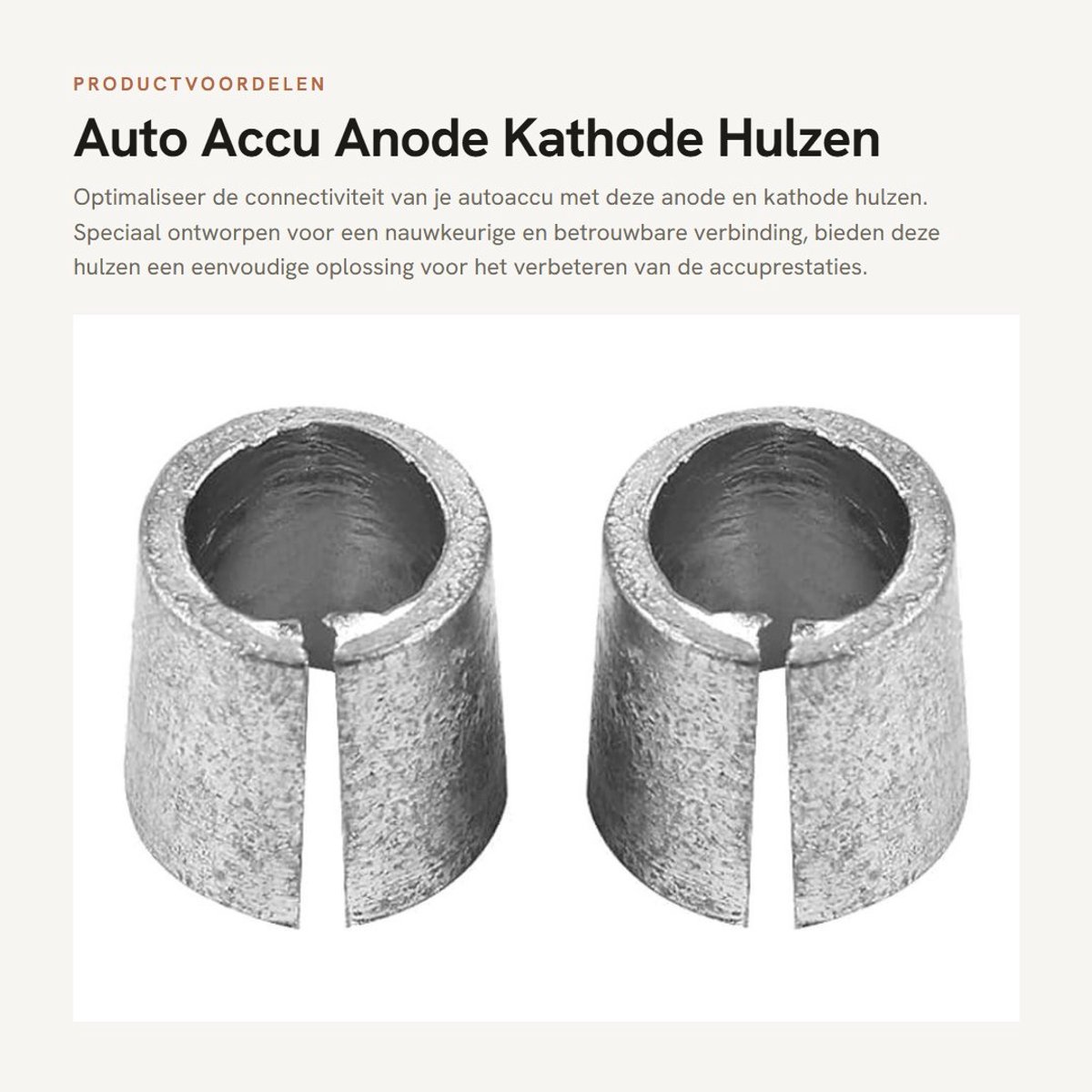 Dailygoods - Auto Accu Anode Kathode Hulzen - 1 Paar - Accuklem Converter - Roestvrij Metaal - Eenvoudige Installatie - Zilver