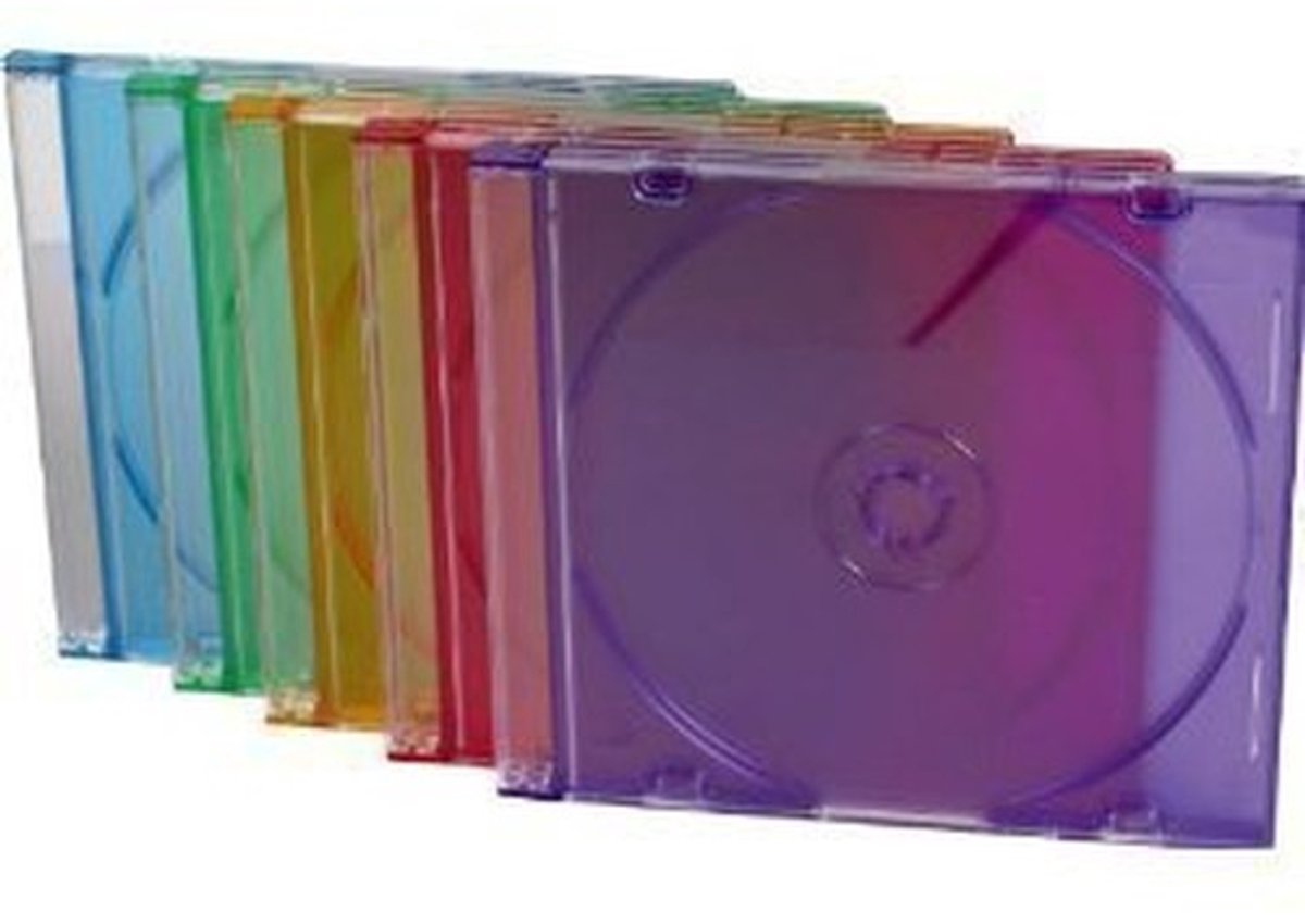 Dailygoods- CD/DVD Hoezen 10 Stuks - Smalle Opbergmap - Heldere Kleuren - Roze/Blauw/Paarse/Groene/Gele - Compact Formaat - Geschikt voor CD's/DVD's - Cd Hoes