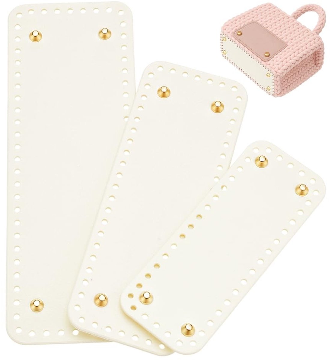 Dailygoods- Gehaakte Handtas DIY Kit - 3 Maten - Kunstleer Basis - Rechthoekige Zak - Creatieve Achtergrond - Ideaal voor Hobbyisten - Tasbasis