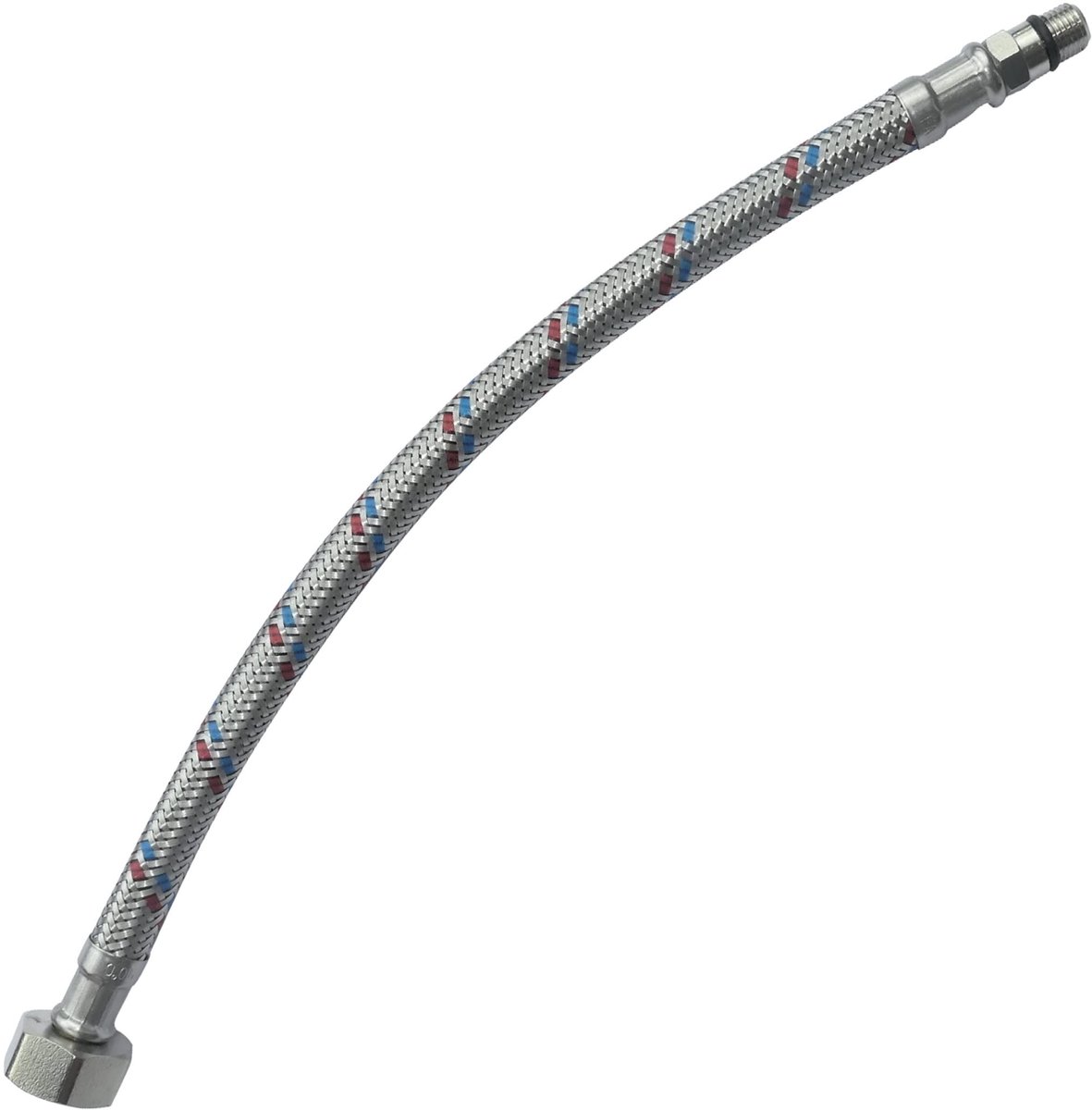 Dailygoods- Voegslang - 1/2 inch vrouwelijk - M10 mannelijke aansluiting - lengte 300 mm - sanitaire slang - flexibele slang - roestvrijstalen ommanteling
