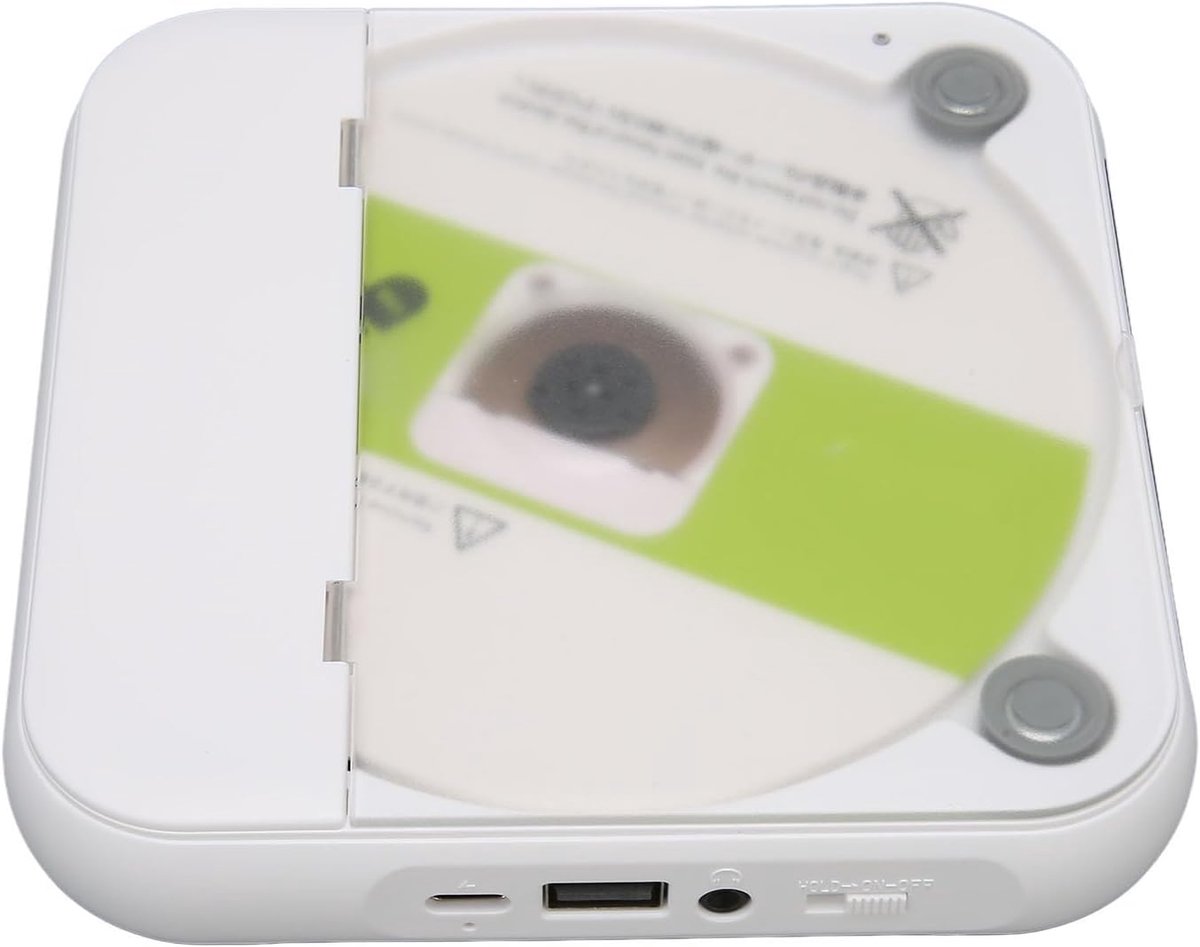 Draagbare Cd-speler - Muziekspeler - Muziek Luisteren - Tweeweg Bluetooth - 1200 mAh Batterij - Wit
