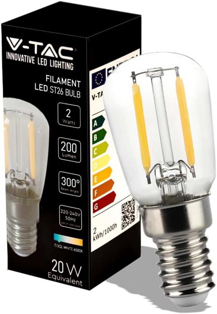 Led Lamp - Kleine Lamp - Koelkast Verlichting - Energiezuinig - E14 Fitting - Koud Wit